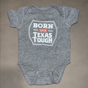 Gray H-E-B Baby Onesie - Born Texas Tough HEB